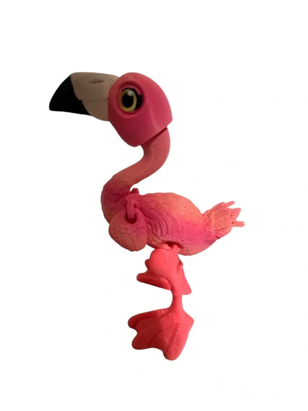 Pink Flamingo 3D printed articulated fun to play with. For all ages